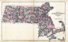 State Map Massachusetts and Boston Map, Abington and Rockland 1874